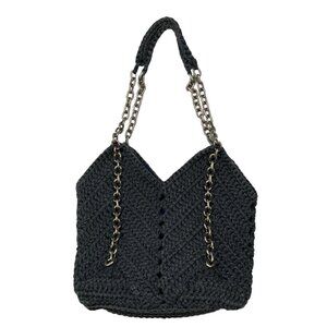 Belier Belier Shoulder Bag Purse Blue Crochet Woven Chain Bohemian Spring Summer